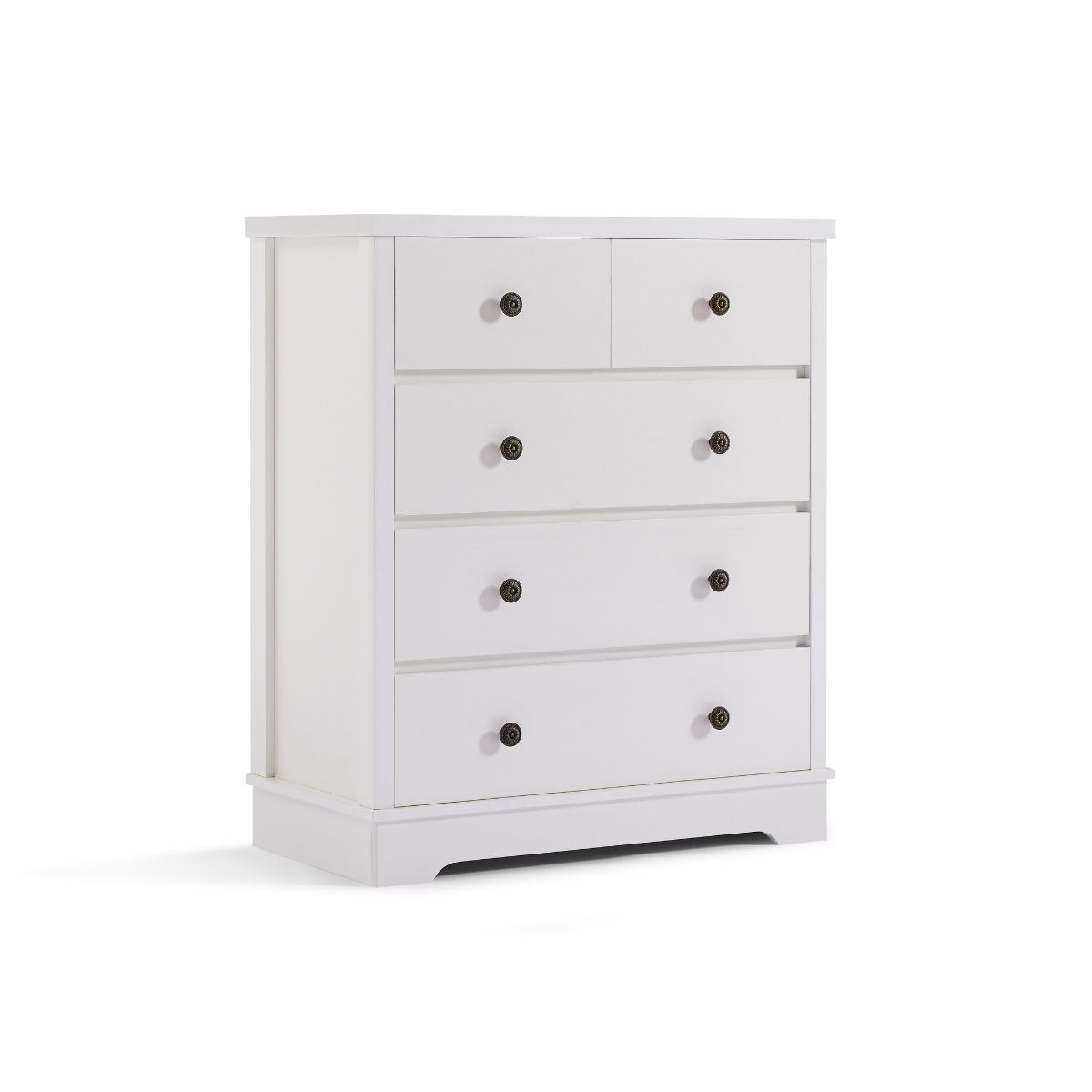 Margaux White Coastal Style Chest of Drawers Tallboy - Cosy Abode