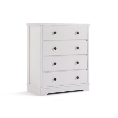 Margaux White Coastal Style Chest of Drawers Tallboy - Cosy Abode