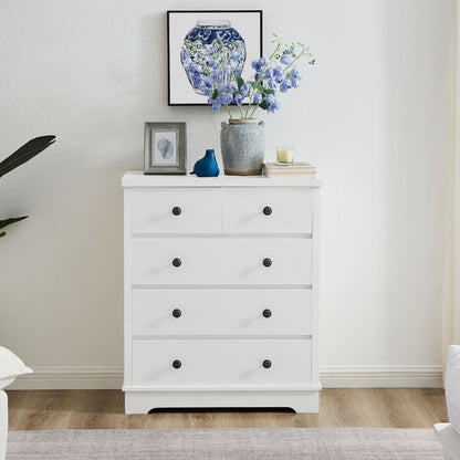 Margaux White Coastal Style Chest of Drawers Tallboy - Cosy Abode