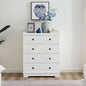 Margaux White Coastal Style Chest of Drawers Tallboy - Cosy Abode