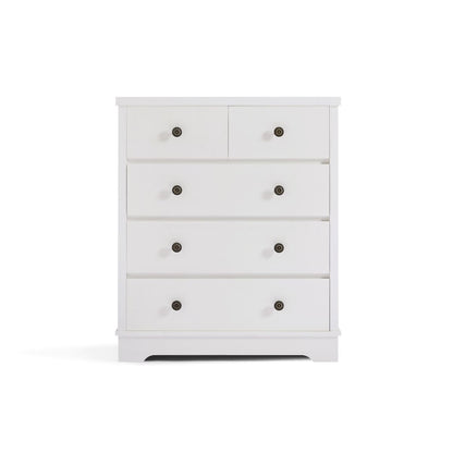 Margaux White Coastal Style Chest of Drawers Tallboy - Cosy Abode