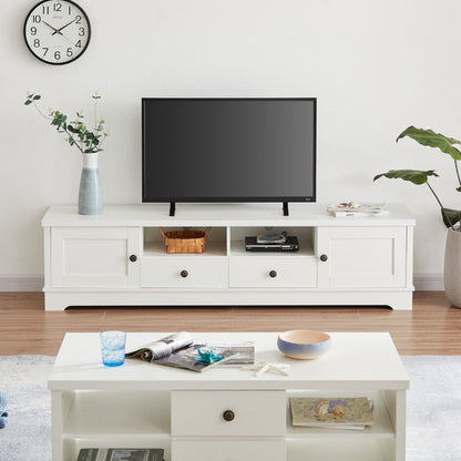 Margaux White Coastal Style 180cm Entertainment Unit - Cosy Abode