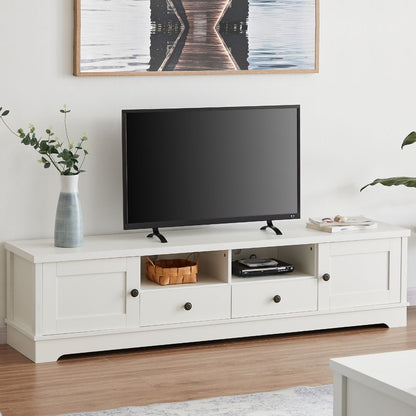 Margaux White Coastal Style 180cm Entertainment Unit - Cosy Abode