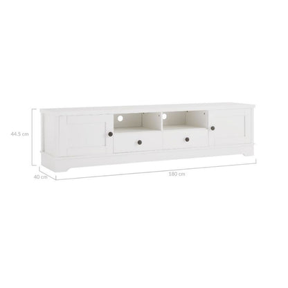 Margaux White Coastal Style 180cm Entertainment Unit - Cosy Abode