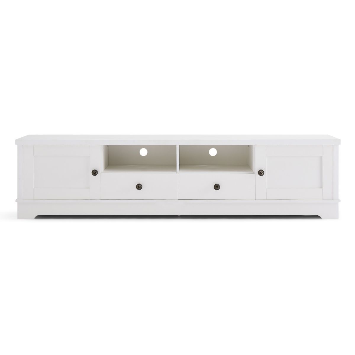 Margaux White Coastal Style 180cm Entertainment Unit - Cosy Abode