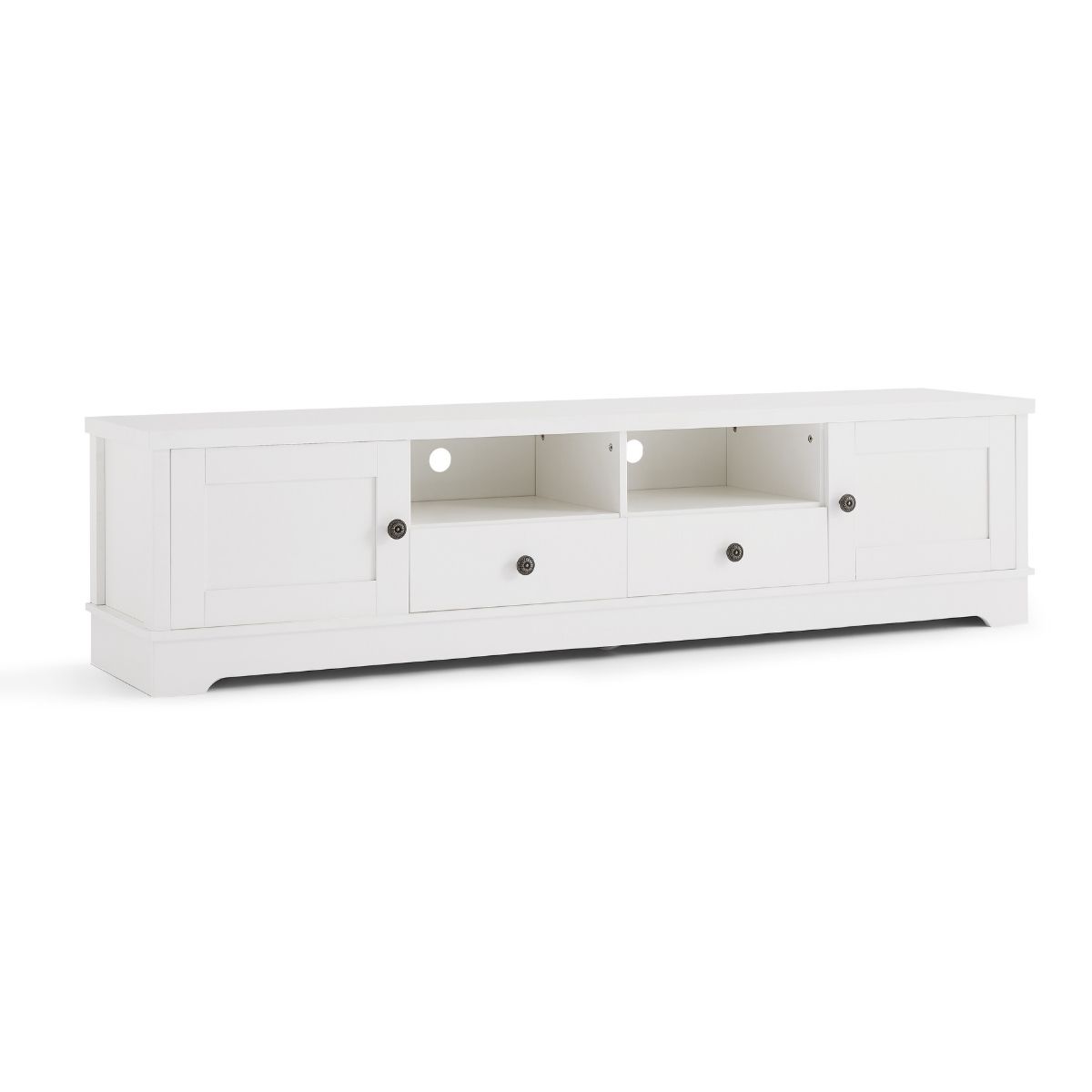Margaux White Coastal Style 180cm Entertainment Unit - Cosy Abode