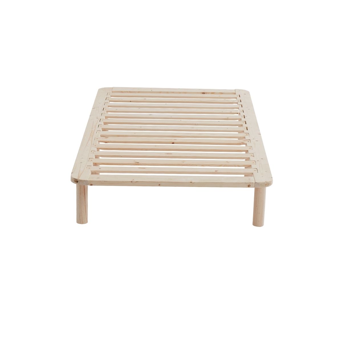 Platform Bed Base Frame Wooden Natural Queen Pinewood - Cosy Abode