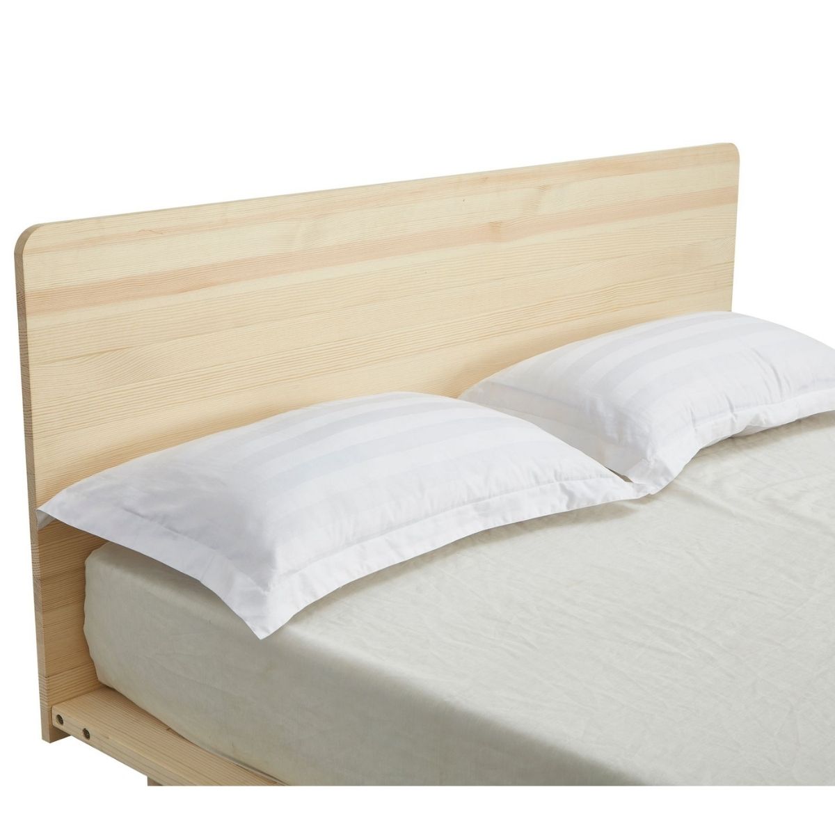 Natural Solid Wood Bed Frame Bed Base with Headboard Double - Cosy Abode