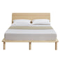 Natural Solid Wood Bed Frame Bed Base with Headboard King - Cosy Abode
