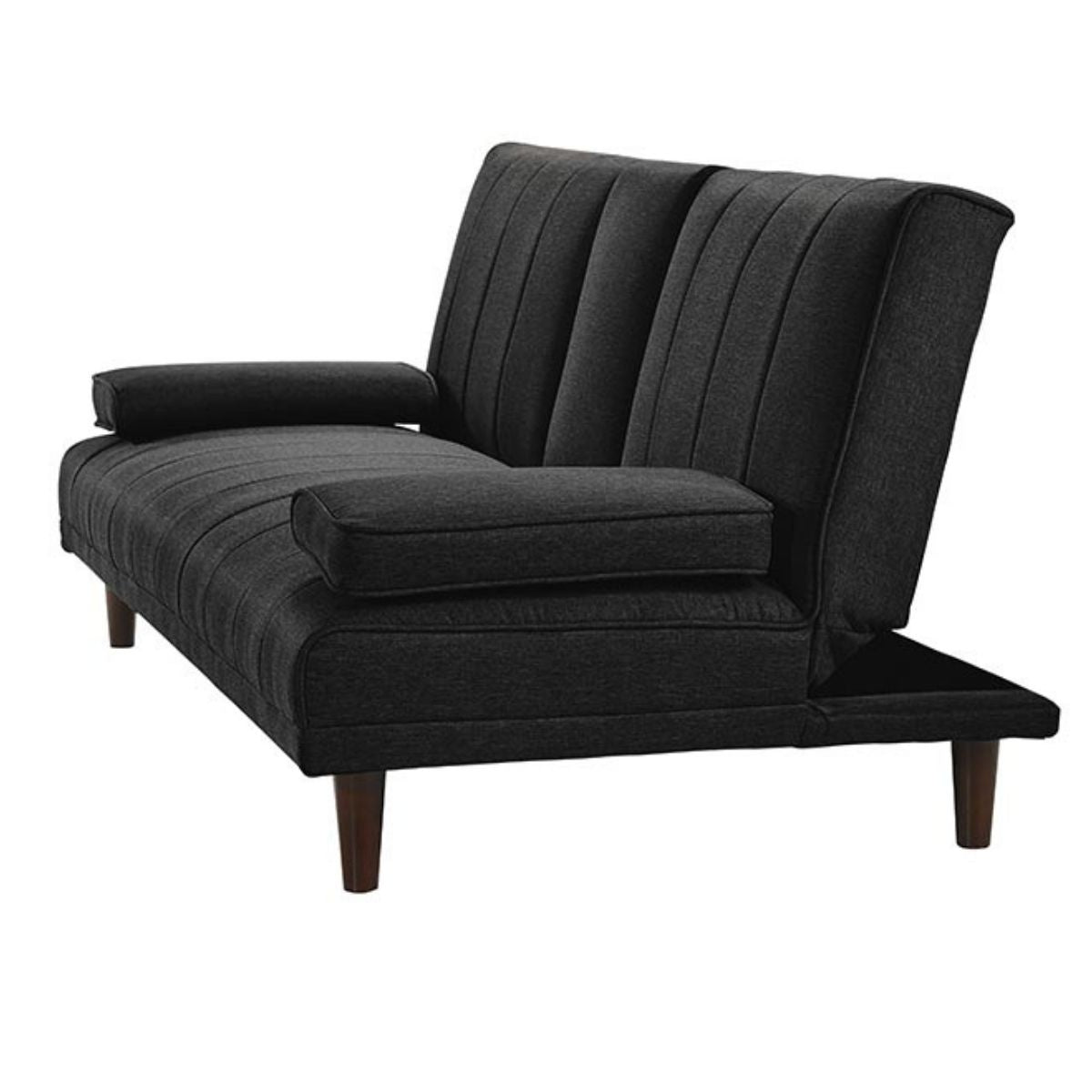 Fabric Sofa Bed with Cup Holder 3 Seater Lounge Couch - Charcoal - Cosy Abode