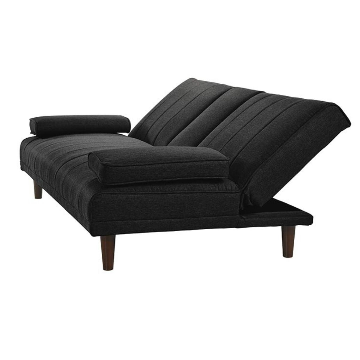 Fabric Sofa Bed with Cup Holder 3 Seater Lounge Couch - Charcoal - Cosy Abode