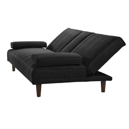 Fabric Sofa Bed with Cup Holder 3 Seater Lounge Couch - Charcoal - Cosy Abode