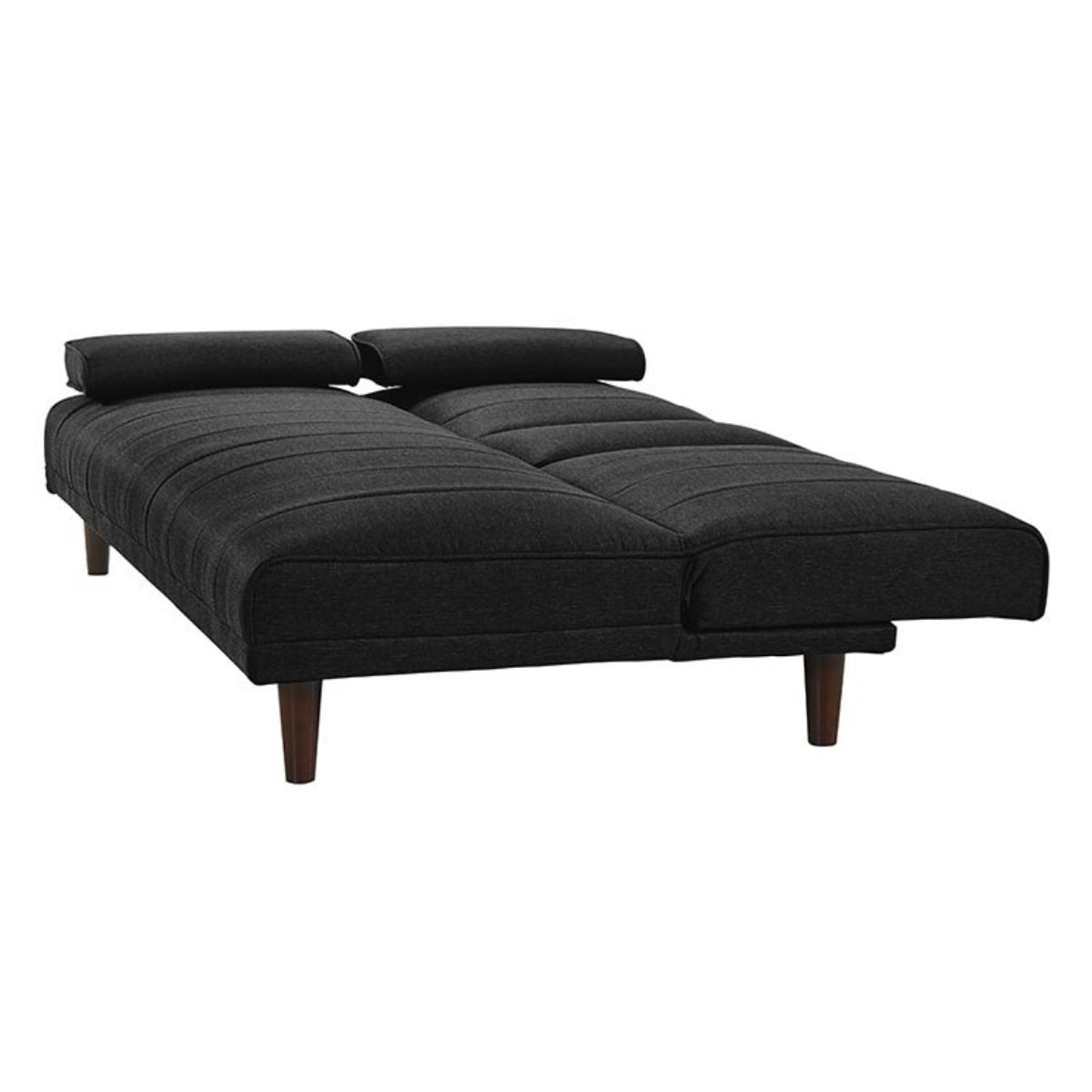 Fabric Sofa Bed with Cup Holder 3 Seater Lounge Couch - Charcoal - Cosy Abode