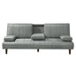 Fabric Sofa Bed with Cup Holder 3 Seater Lounge Couch - Light Grey - Cosy Abode