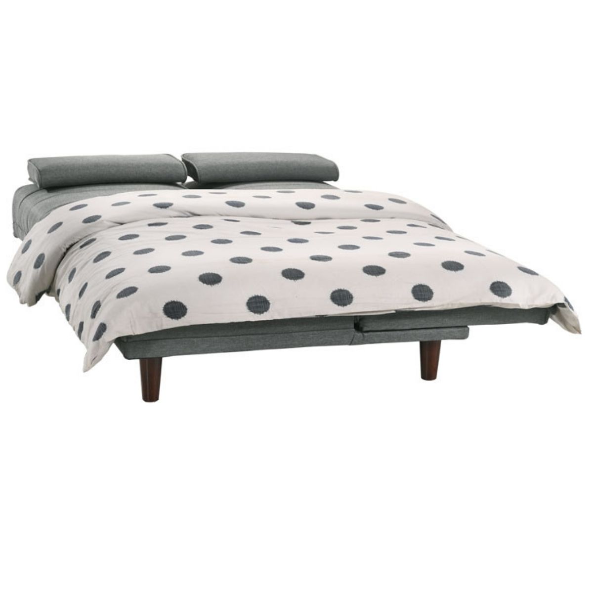 Fabric Sofa Bed with Cup Holder 3 Seater Lounge Couch - Light Grey - Cosy Abode