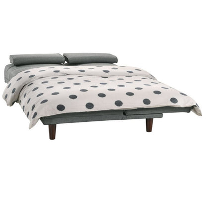 Fabric Sofa Bed with Cup Holder 3 Seater Lounge Couch - Light Grey - Cosy Abode
