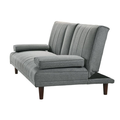 Fabric Sofa Bed with Cup Holder 3 Seater Lounge Couch - Light Grey - Cosy Abode