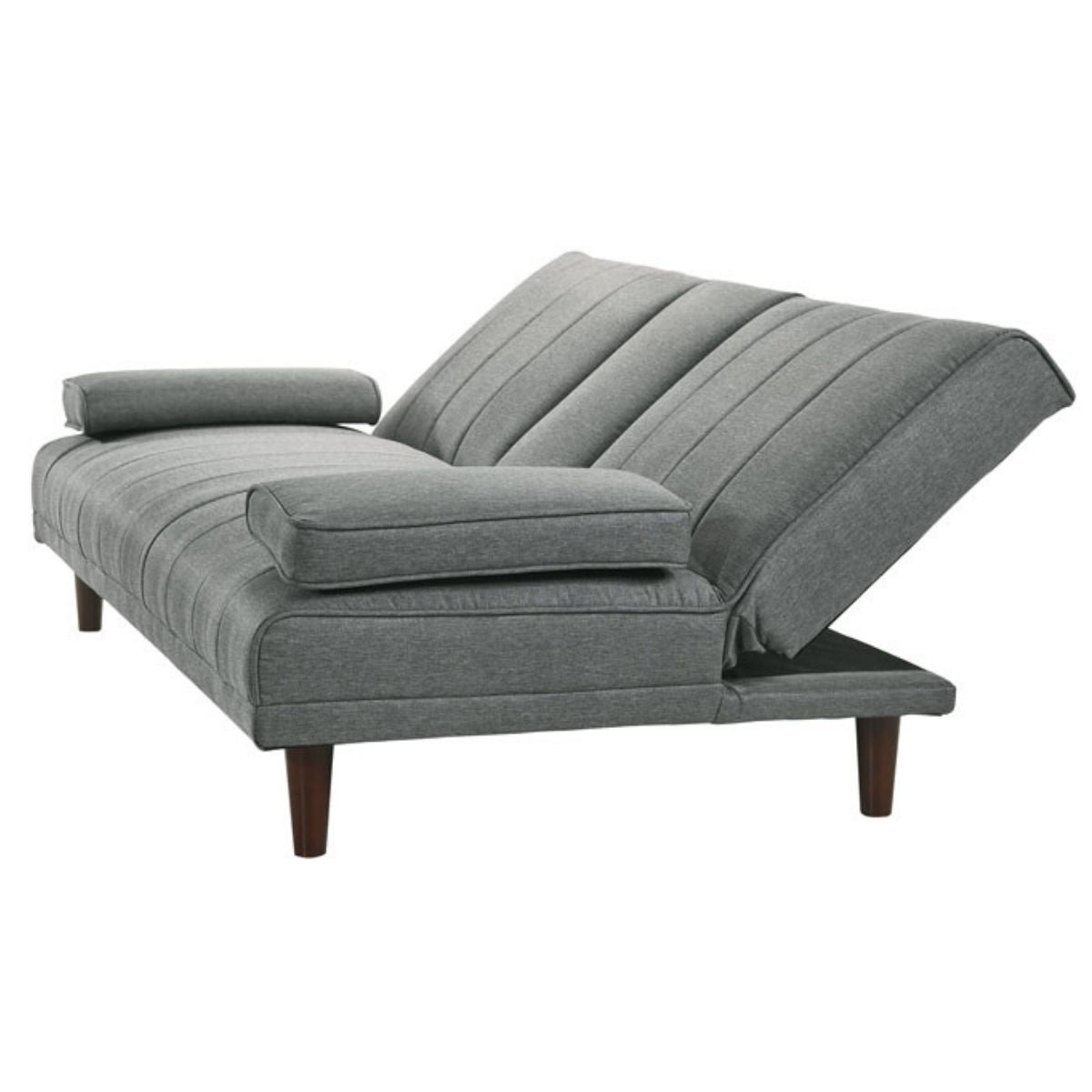 Fabric Sofa Bed with Cup Holder 3 Seater Lounge Couch - Light Grey - Cosy Abode