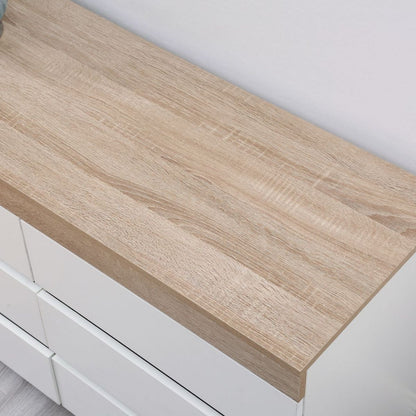 Ashley Coastal White Wooden Chest of 6 Drawers - Cosy Abode