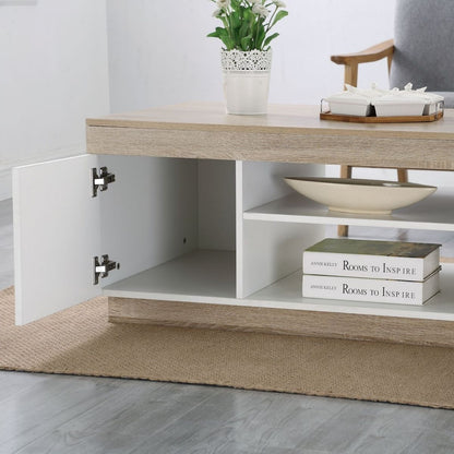 Ashley Coastal White Wooden Coffee Table Oak and White - Cosy Abode