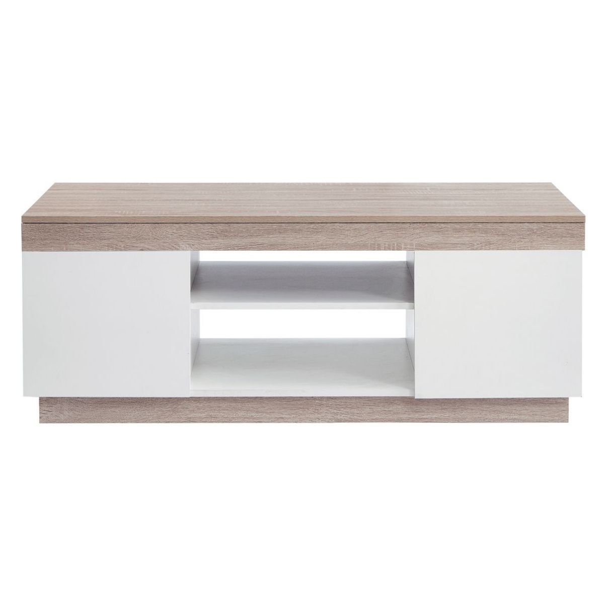 Ashley Coastal White Wooden Coffee Table Oak and White - Cosy Abode