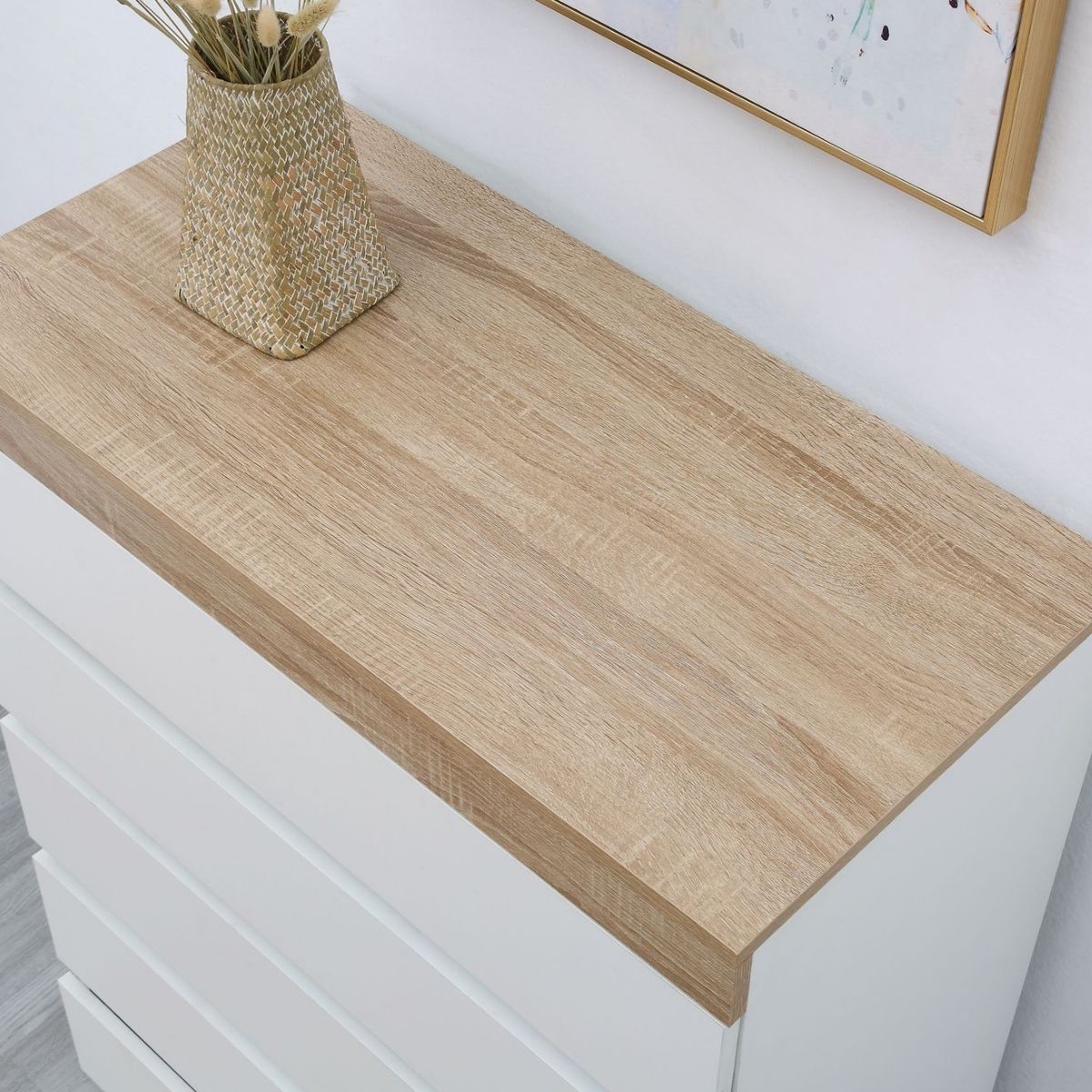 Ashley Coastal White Wooden Chest of 5 Drawers Tallboy - Cosy Abode