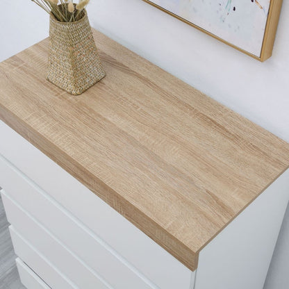 Ashley Coastal White Wooden Chest of 5 Drawers Tallboy - Cosy Abode