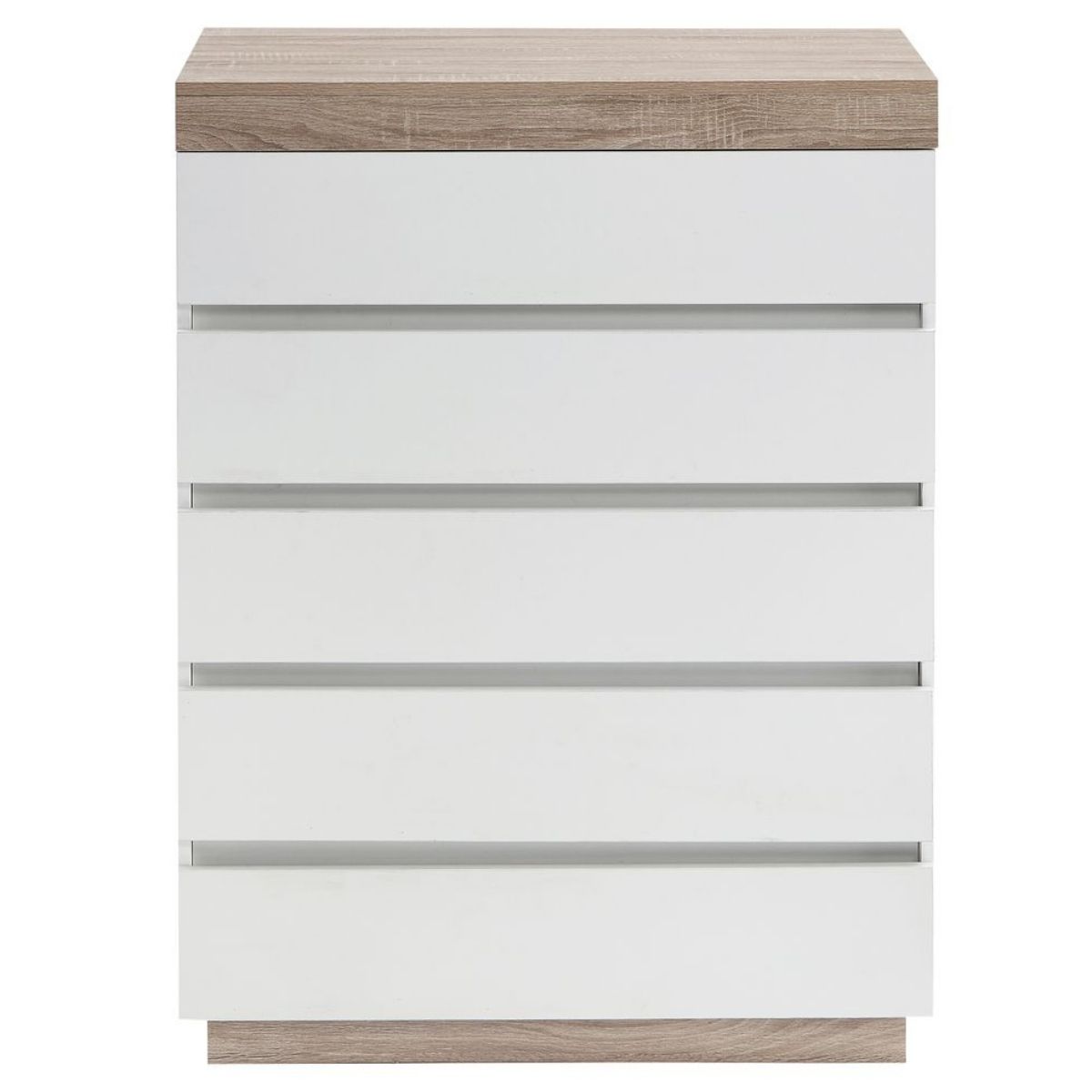 Ashley Coastal White Wooden Chest of 5 Drawers Tallboy - Cosy Abode