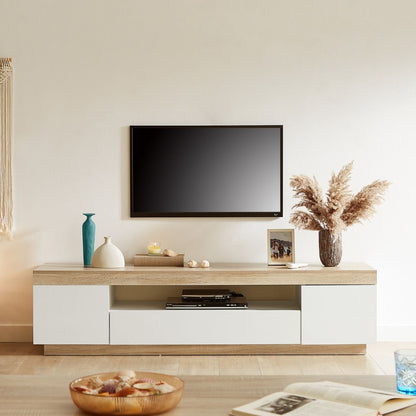 Ashley Coastal White Wooden TV Cabinet Entertainment UniT - Cosy Abode