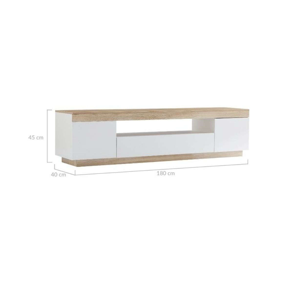 Ashley Coastal White Wooden TV Cabinet Entertainment UniT - Cosy Abode