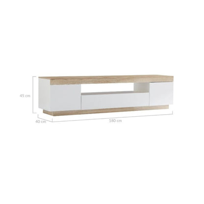 Ashley Coastal White Wooden TV Cabinet Entertainment UniT - Cosy Abode