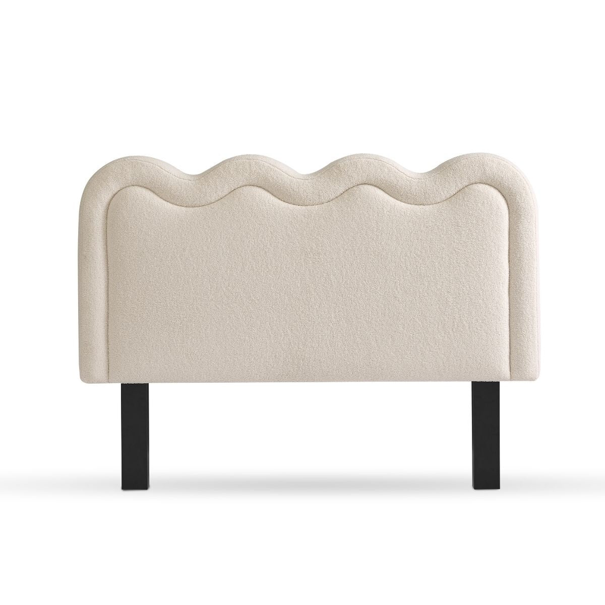 Demi White Boucle Fabric Bed Head - Double - Cosy Abode