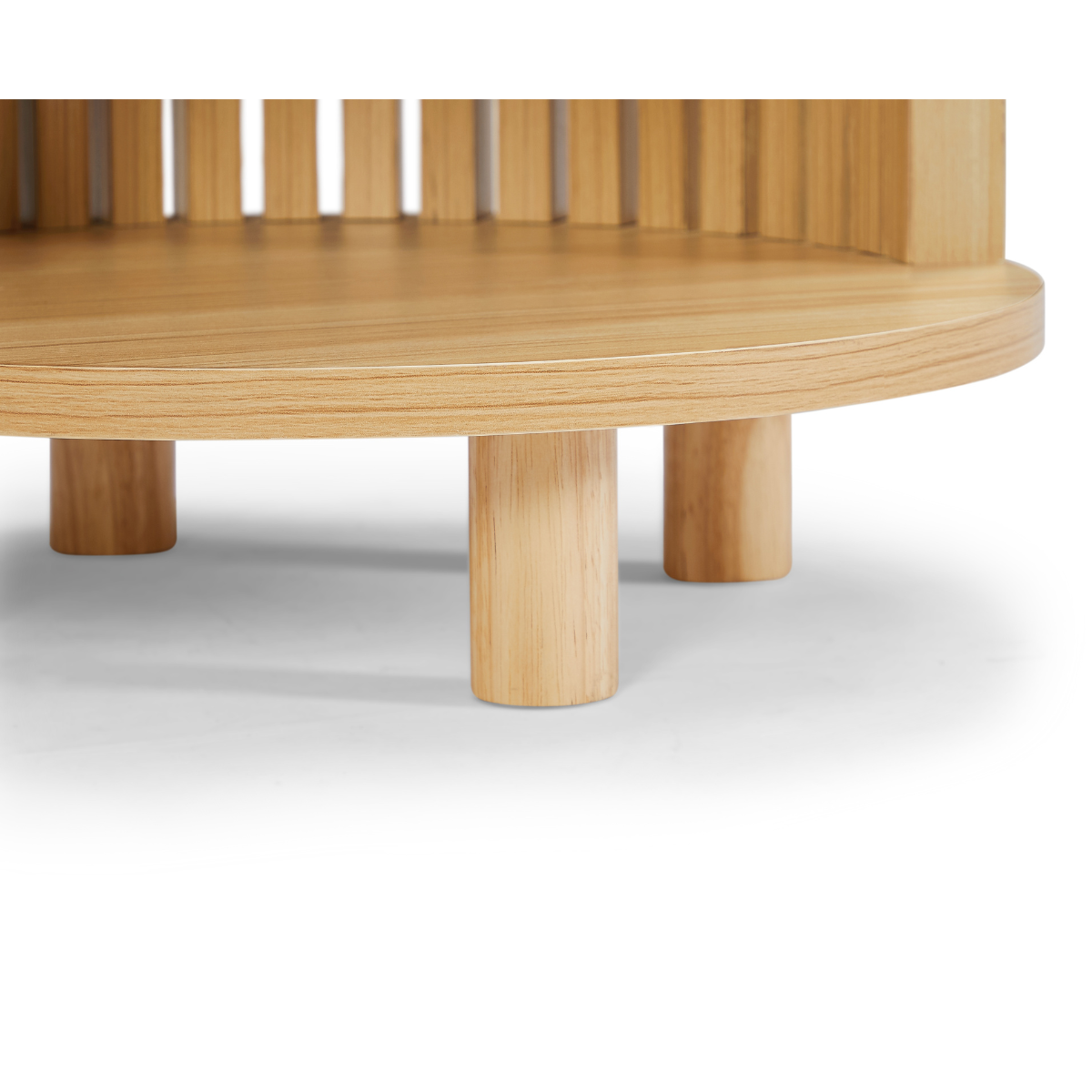 Henley Round Wooden Bedside Table - Cosy Abode