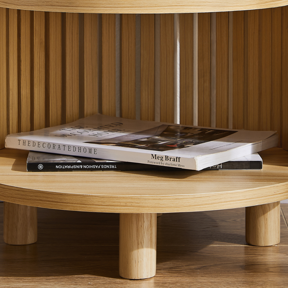 Henley Round Wooden Bedside Table - Cosy Abode