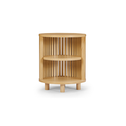 Henley Round Wooden Bedside Table - Cosy Abode