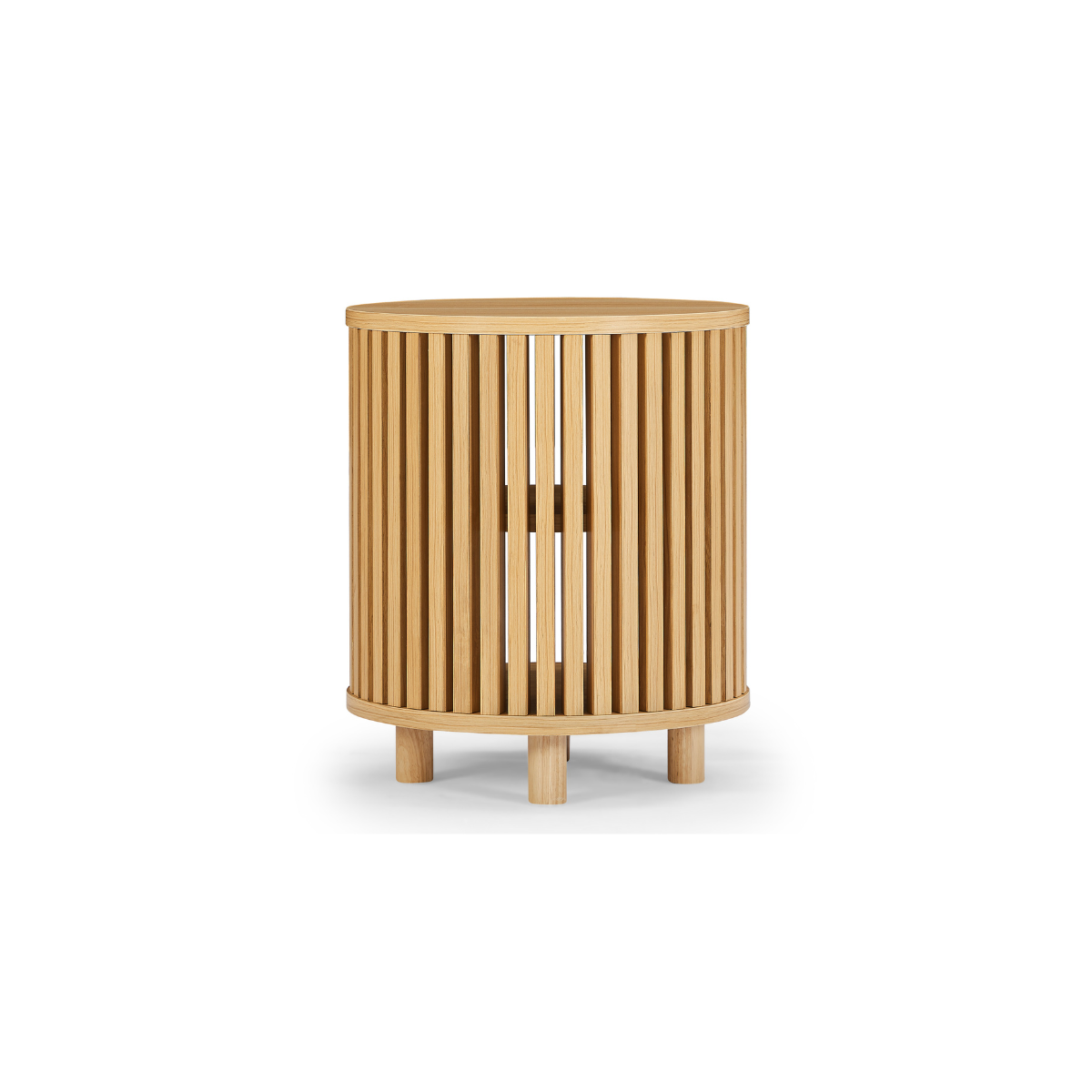Henley Round Wooden Bedside Table - Cosy Abode