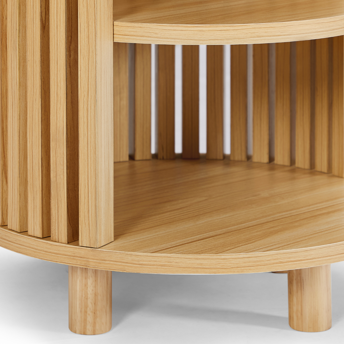 Henley Round Wooden Bedside Table - Cosy Abode