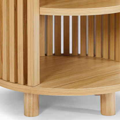 Henley Round Wooden Bedside Table - Cosy Abode
