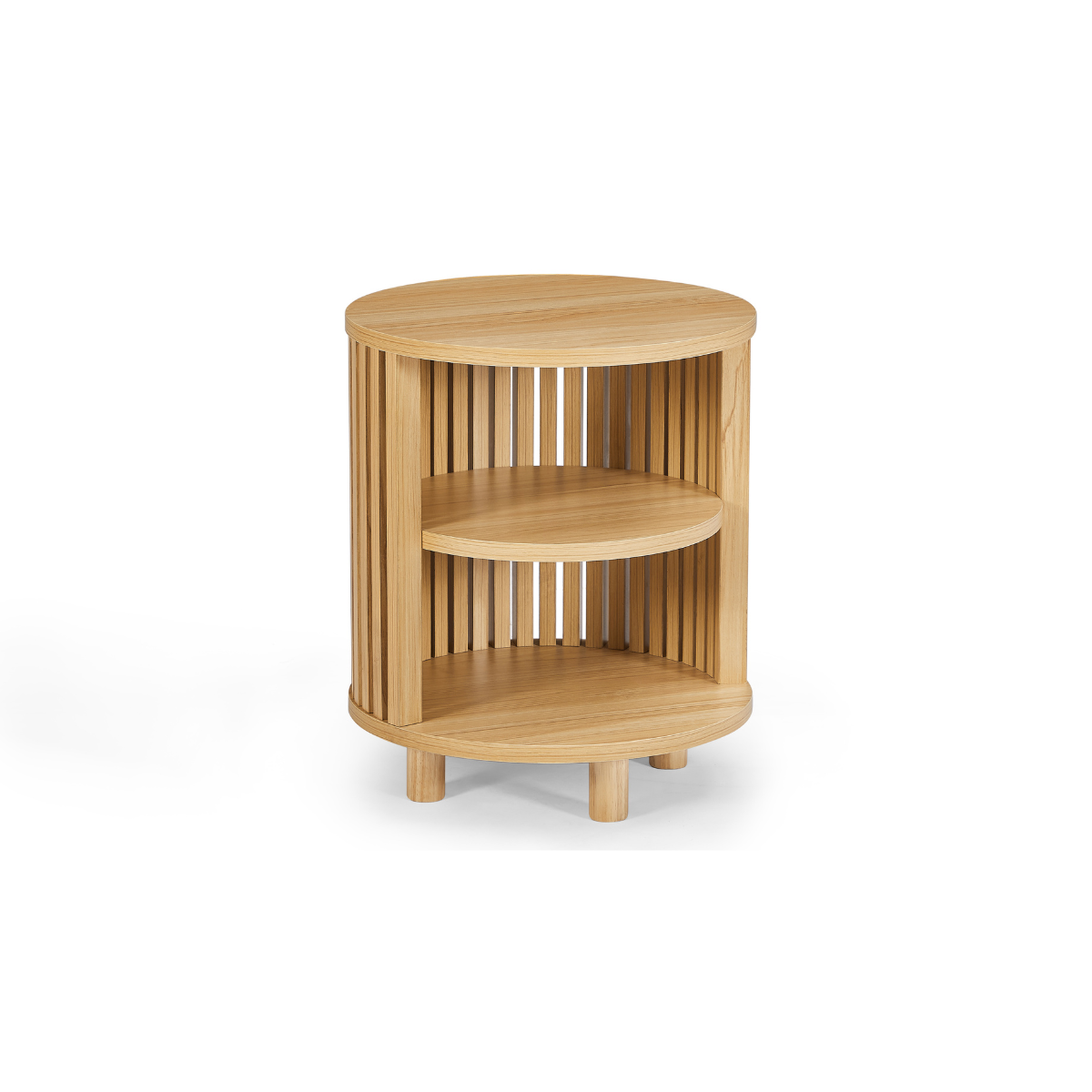 Henley Round Wooden Bedside Table - Cosy Abode