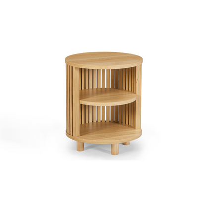 Henley Round Wooden Bedside Table - Cosy Abode