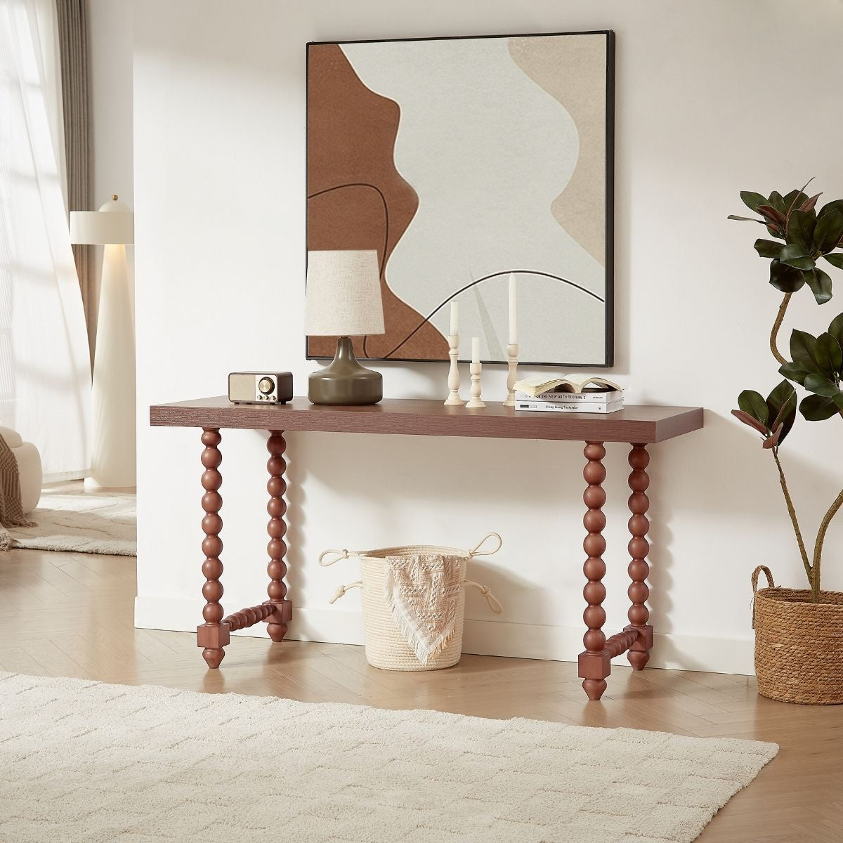 Julian Walnut Wooden Console Table - Cosy Abode