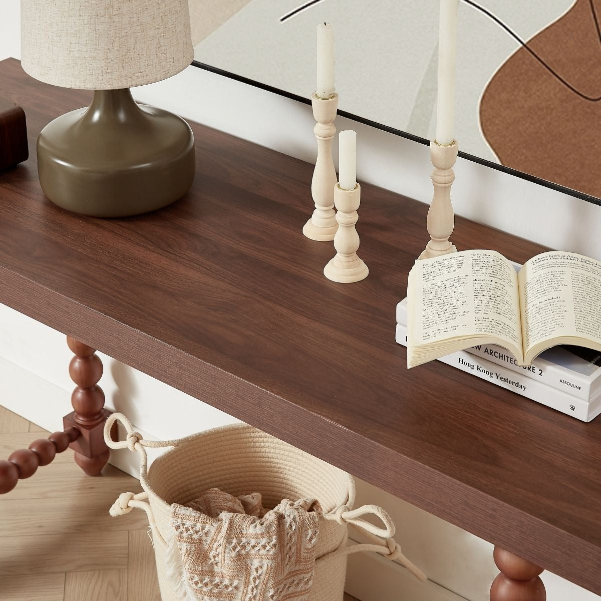 Julian Walnut Wooden Console Table - Cosy Abode