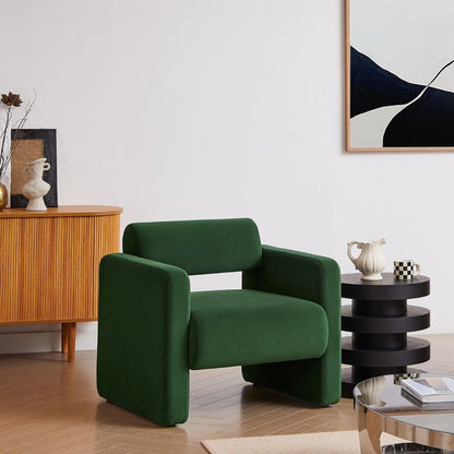 Lilah Modern Boucle Fabric Armchair - Basil Green - Cosy Abode