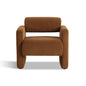 Lilah Modern Boucle Fabric Armchair - Burnt Orange - Cosy Abode