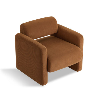 Lilah Modern Boucle Fabric Armchair - Burnt Orange - Cosy Abode