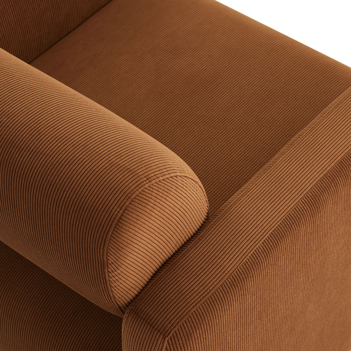 Lilah Modern Boucle Fabric Armchair - Burnt Orange - Cosy Abode