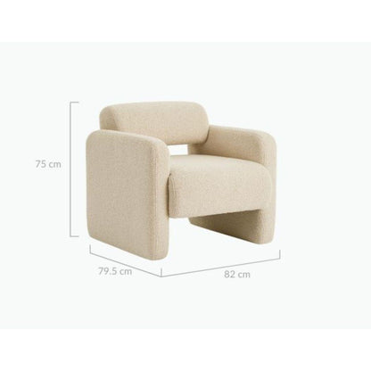 Lilah Modern Boucle Fabric Armchair - Burnt Orange - Cosy Abode
