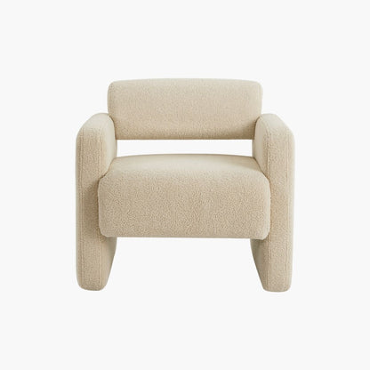 Lilah Modern Boucle Fabric Armchair - Light Sand - Cosy Abode