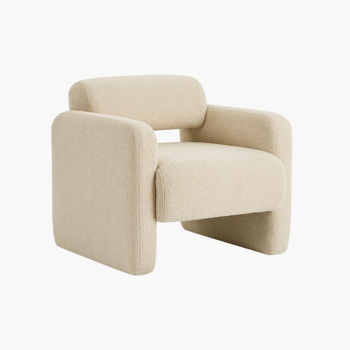 Lilah Modern Boucle Fabric Armchair - Light Sand - Cosy Abode