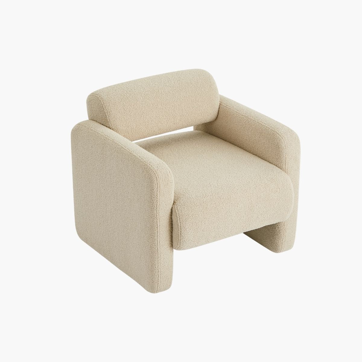 Lilah Modern Boucle Fabric Armchair - Light Sand - Cosy Abode